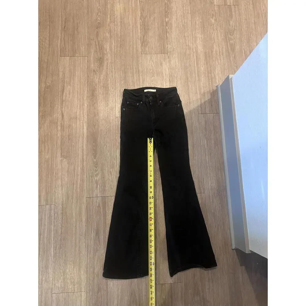 Levi's 726 Flare Black Jeans Size 24 - Picture 1 of 4